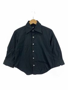 INED イネド ショート丈 シャツ size2/黒 ◇■ ☆ dka6 レディース