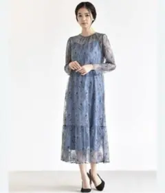 ✨美品✨kaene 花柄 総柄 レース ワンピース ペチコート F