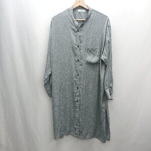 ◇ ⊇ JEANASIS ジーナシス 総柄 長袖 ロングシャツ サイズF グレー系 レディース E