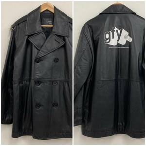 00AW レザー UNDERCOVER ピーコート gfy メルティングポット 黒 Mサイズ アンダーカバー Pコート ジャケット 牛革 VINTAGE archive 3070624