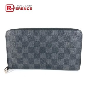 LOUIS VUITTON ルイヴィトン N63077 ジッピーオーガナイザー ラウンドファスナー ダミエグラフィット 長財布 ブラック メンズ【中古】