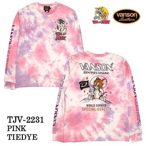 VANSON LEATHERS × TOM & JERRY トム アンド ジェリー 【定価\9500＋税】 ロンTEE TJV-2231 PINK サイズ M