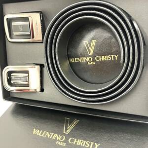 【A】未使用品　VALENTINO CHRISTY　ヴァレンティノ・クリスティ　ベルト　バックル2種　メンズ　紳士　ビジネス　長期保管品【415】