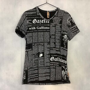 John Galliano ジョンガリアーノ Tシャツ 半袖 ブラック系 XS / 小型便OK [D3223]