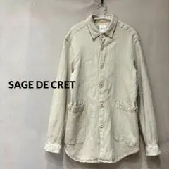 SAGE DE CRET ウール リネン 長袖 シャツ 日本製 メンズ