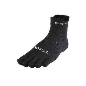 ☆ ブラック ☆ S(22-24cm) ☆ アールエル RｘL SOCKS RNS5004 EVO-FM 5本指 ミドル丈 RｘL アールエル ソックス ランニング ショート