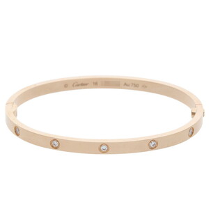 カルティエ ブレスレット LOVE BRACELET SM ラブブレス サイズ:16 K18PG10Pダイヤモンドラブブレスレット 中古 GZ11