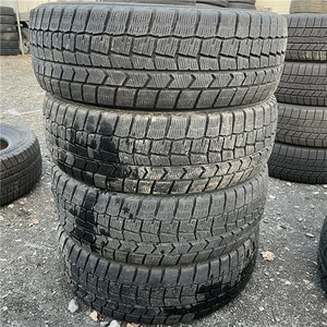 ★送料無料★ 185/60R15 2022年製 7～8分山 ダンロップ WINTERMAXX WM02 4本/中古スタッドレスタイヤ(冬タイヤ) ポロ N8143_A3