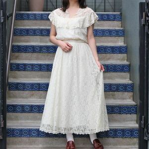 *SPECIAL ITEM* USA VINTAGE GUNNE SAX LACE DESIGN DRESS ONE PIECE/アメリカ古着ガニーサックスレースデザインドレスワンピース