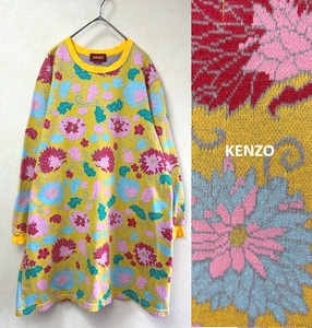 ●KENZOケンゾー花柄ロング丈スウェットM●ワンピース