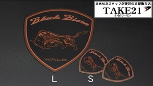 【T21】WALD（ヴァルド）Black Bison　ブラックバイソンステッカー　S 1枚　サイズ約46×50mm WALD直送 正規新品