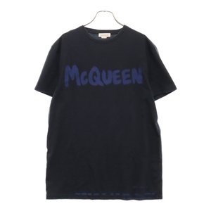 Alexander McQueen アレキサンダーマックイーン フロントロゴプリント 半袖Tシャツ ネイビー 622104