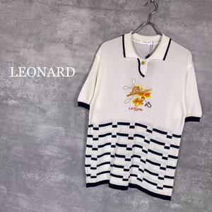 『LEONARD』レオナール (M) エンブロイダリーロゴ 半袖ポロシャツ