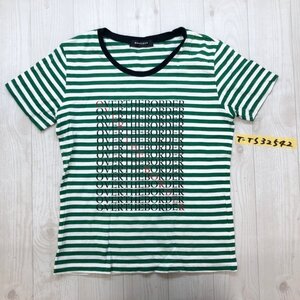 BOYCOTT ボイコット レディース キッズ キッズ ボーダー 半袖Tシャツ 2 緑白