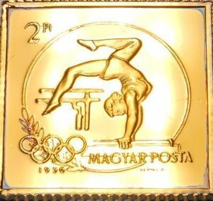 07 歴代オリンピック オーストラリア メルボルン 体操競技 切手 コレクション 国際郵便 限定版 純金張り 24KTゴールド 純銀製 アートメダル
