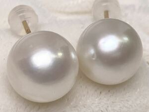 ◆☆★新品★☆ K18 12.0mm 白蝶真珠 ピアス パール 南洋真珠 Pearl Pierce◆