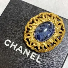 CHANEL vintage カラーストーンブローチ　ココマーク