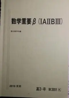 駿台 数学 数学重要β 中井先生 板書