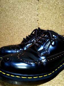 【Dr.MARTENS】ドクターマーチン 英国製 VINTAGE 3989 ブローグシューズ UK7(26cm )イングランド製 ブラック ウイングチップ