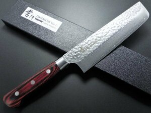 包丁 菜切 160mm 菜切り 33層ダマスカス V金10号 ステンレス 槌目 鍛造 ミルフィーユ 堺孝行 鋭い切れ味永続き