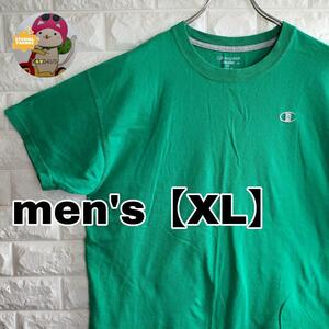 C223 【Champion】ロゴTシャツ プリントT【メンズXL】グリーン