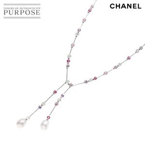 シャネル CHANEL ヴェニス バロック真珠 マルチストーン ネックレス 41cm K18 WG ホワイトゴールド 750 Multi Stone Necklace 90203755