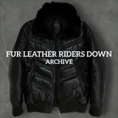 gimmick fur leather riders down jacket L