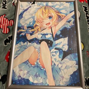 約A3サイズ 40×30cm 東方Project 霧雨魔理沙 どきどきまりさ misokaze 額入り ポスター アート 額縁付き 額付き グッズ 東方 絵 フレーム