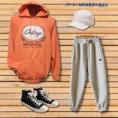 パーカー SOFFE SWEATS XL オレンジ ポリコットン USA製