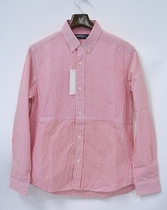 MACKDADDY マックダディー SWITCHING STRIPE SHIRTS 切替ストライプシャツ L RED レッド スイッチング EXCHANGE SHIRTS エクスチェンジ