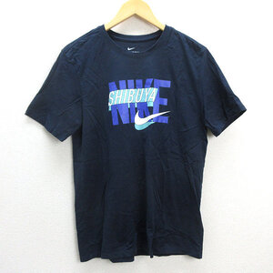 z■ナイキ/NIKE プリントTシャツ【XL】紺/men