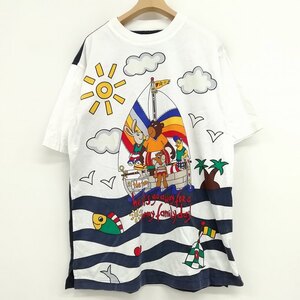 カステルバジャック CASTELBAJAC Tシャツ 99年 90s プリント ツートン リマージュライカ ポップ カットソー 3 マルチカラー メンズ