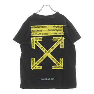 OFF-WHITE オフホワイト 18SS Tape Logo T-Shirt ファイヤーテープロゴ 半袖Tシャツ ブラック OMAA002S18185006