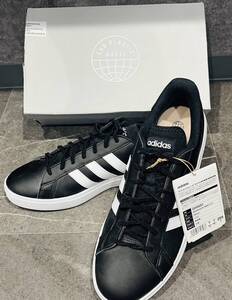 h035★1円～未使用品/現状品【アディダス　adidas GW9251 】グランドコート 28.5cm　メンズ黒×白 テニス/adidas/シューズ/スニーカー