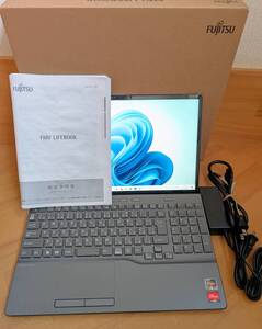 【新品同様】富士通 FMV LIFEBOOK AH50/H1 FMVA50H1BK Ryzen 7 5700U/メモリ 32GB/SSD 256GB/DVD/15.6型 光沢/win11/office 23年9月製