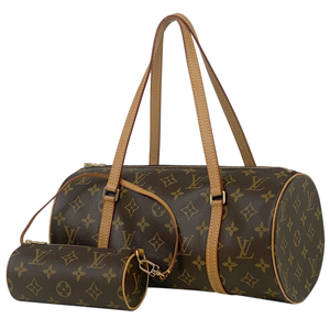 ルイ・ヴィトン Louis Vuitton パピヨン 30 バレルバッグ 筒型 旧型 ハンドバッグ モノグラム ブラウン M51385 レディース 【中古】