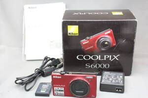 ■動作確認済■　ニコン（Nikon） COOLPIX S6000 フラッシュレッド コンパクトデジタルカメラ　■元箱付■