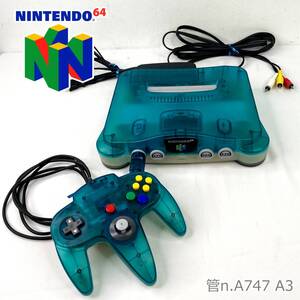 【中古】 NINTENDO　NINTENDO64 ニンテンドー64　スケルトン クリアブルー　NUS-001（JPN） コントローラー1個