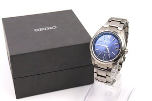 【行董】SEIKO セイコー BRIGHTZ ブライツ 電波ソーラー 腕時計 7B24-0BH0 ブルー文字盤 メンズ腕時計 AF337BOM38