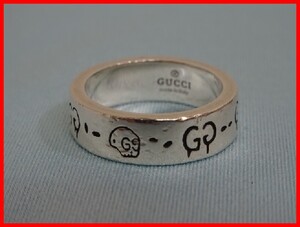 GUCCI　グッチ　ゴーストリング　スカル　表記１２号（日本サイズ12～13号）Ag925シルバー　　中古　2410★M-1834