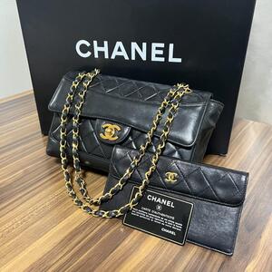 ★美品 シール カードあり★CHANEL シャネル バッグ マトラッセ ダブルチェーン フラップ ターンロック ココマーク ブラック