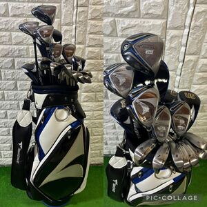 BRIDGESTONEGOLF☆ブリヂストンゴルフ☆TOURSTAGE V773☆ツアーステージV773ブルー男性用ゴルフクラブセット☆キャディバッグ付☆フード付