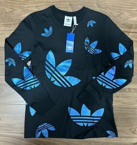 【新品未開封タグ付】adidasアディダス長袖Tシャツ/ロンT/ブラック/Mサイズ/ロゴ/綿コットン100%