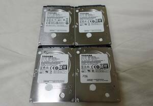 ■正常動作品■TOSHIBA製2.5inch AVコマンド対応HDD 500GB MQ01ABF050 【4台セット】