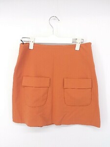 ◇ INED イネド ポケット ミニ 台形 スカート サイズ9 オレンジ レディース E