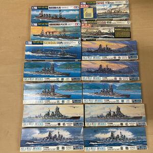 ② 未組立　TAMIYA FUJIMI AOSHIMA 戦艦　プラモデル　まとめ　千歳SD 初霜　名取　霧島　金剛　川内　など　箱ダメージ・汚れ有り