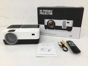 ●営TT168-80【通電確認済】ビデオプロジェクター HD-PORTABLE PROJECTOR 2800ルーメン LEDプロジェクター GEARGO 箱、リモコン付き /a