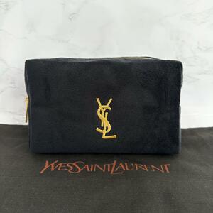 《大特価！》 イヴサンローラン YSL ノベルティ ポーチ スエード ブラック 黒 自00268