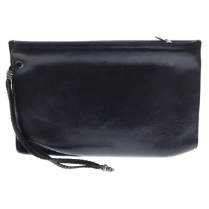 CHROME HEARTS クロムハーツ FLAT MED BAG PLAIN フラット ボロチップ クラッチバッグ ブラック