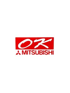 OK MITSUBISHI 品質保証 ステッカー 横7cm 三菱 旧車 ディアマンテ ミニキャブ デリカ グランディス シャリオ ギャラン ランサー RVR 